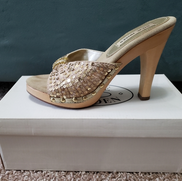 Steve Madden champagne sequin heels - Picture 3 of 4